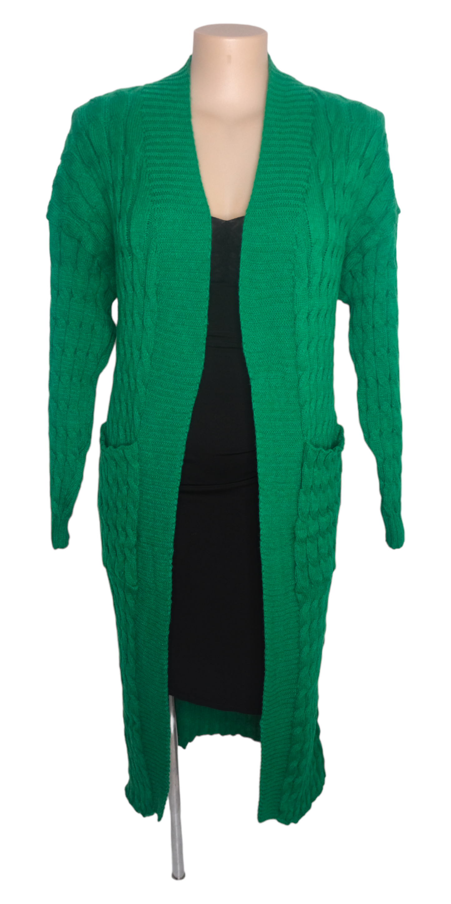 Vania Knitted Maxi Length Cardigan Green