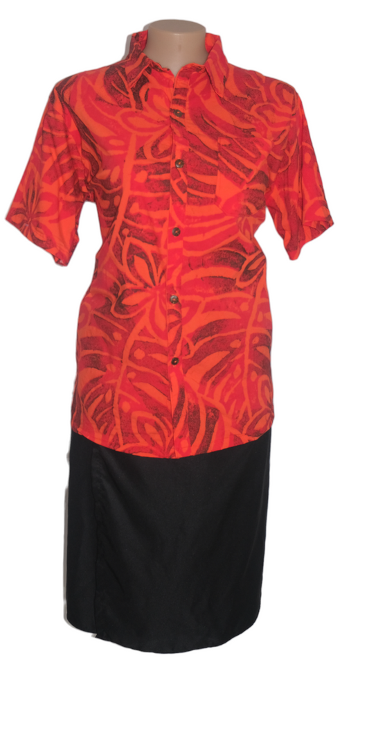 Manea Matching Set Orange Red ( Puletasi size 18 / Shirt XL)