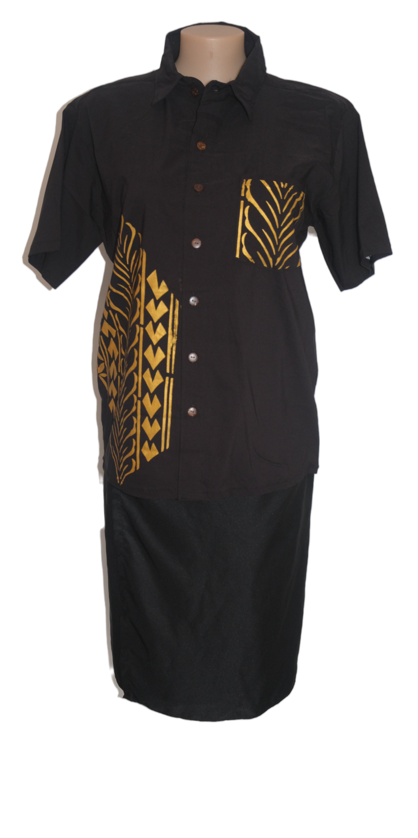 Siva Matching Set Black Gold ( Puletasi size 14 / Shirt 2XL)