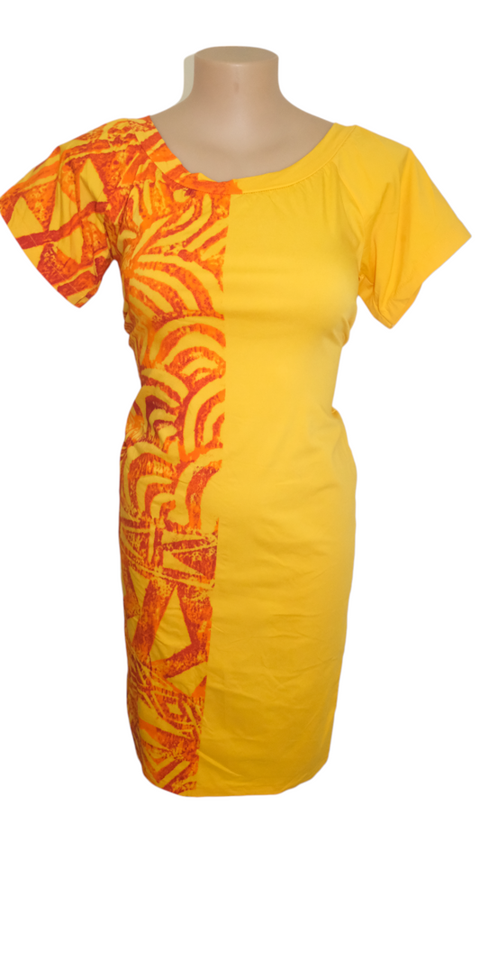 Nia Midi Dress Yellow Orange 14