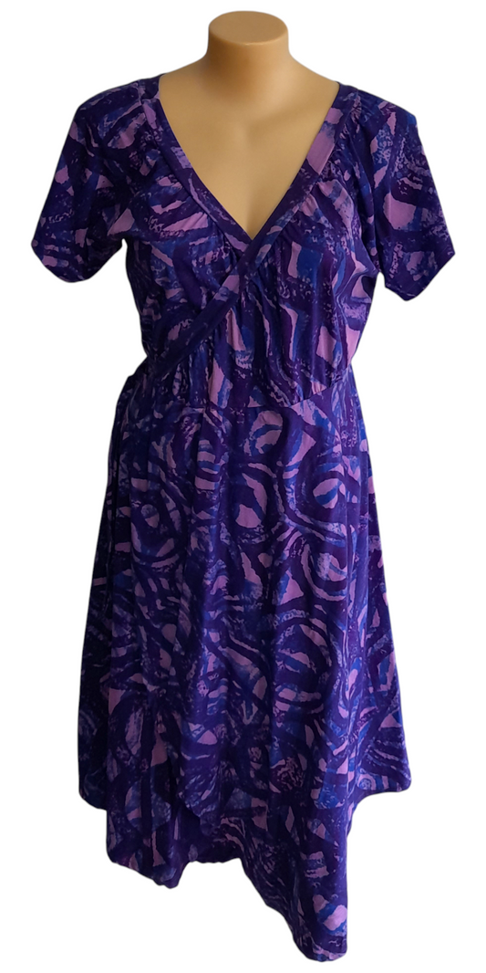 Melanee Wrap Dress Purple Blue 16