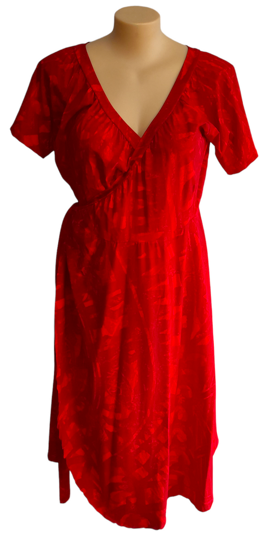 Melanee Wrap Dress Red 18