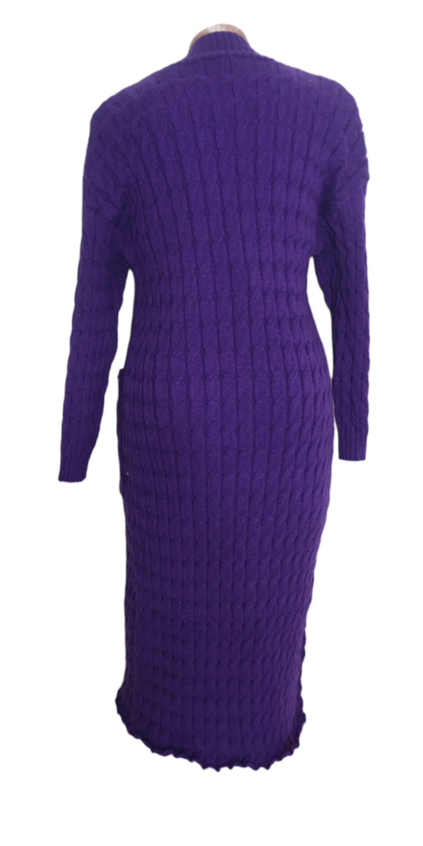 Vania Knitted Maxi Length Cardigan Purple