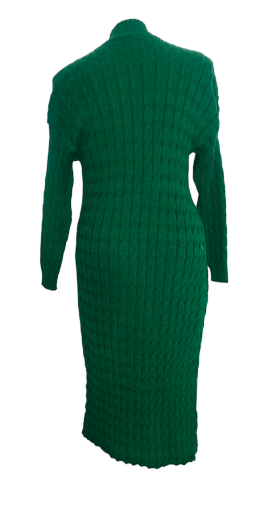 Vania Knitted Maxi Length Cardigan Green