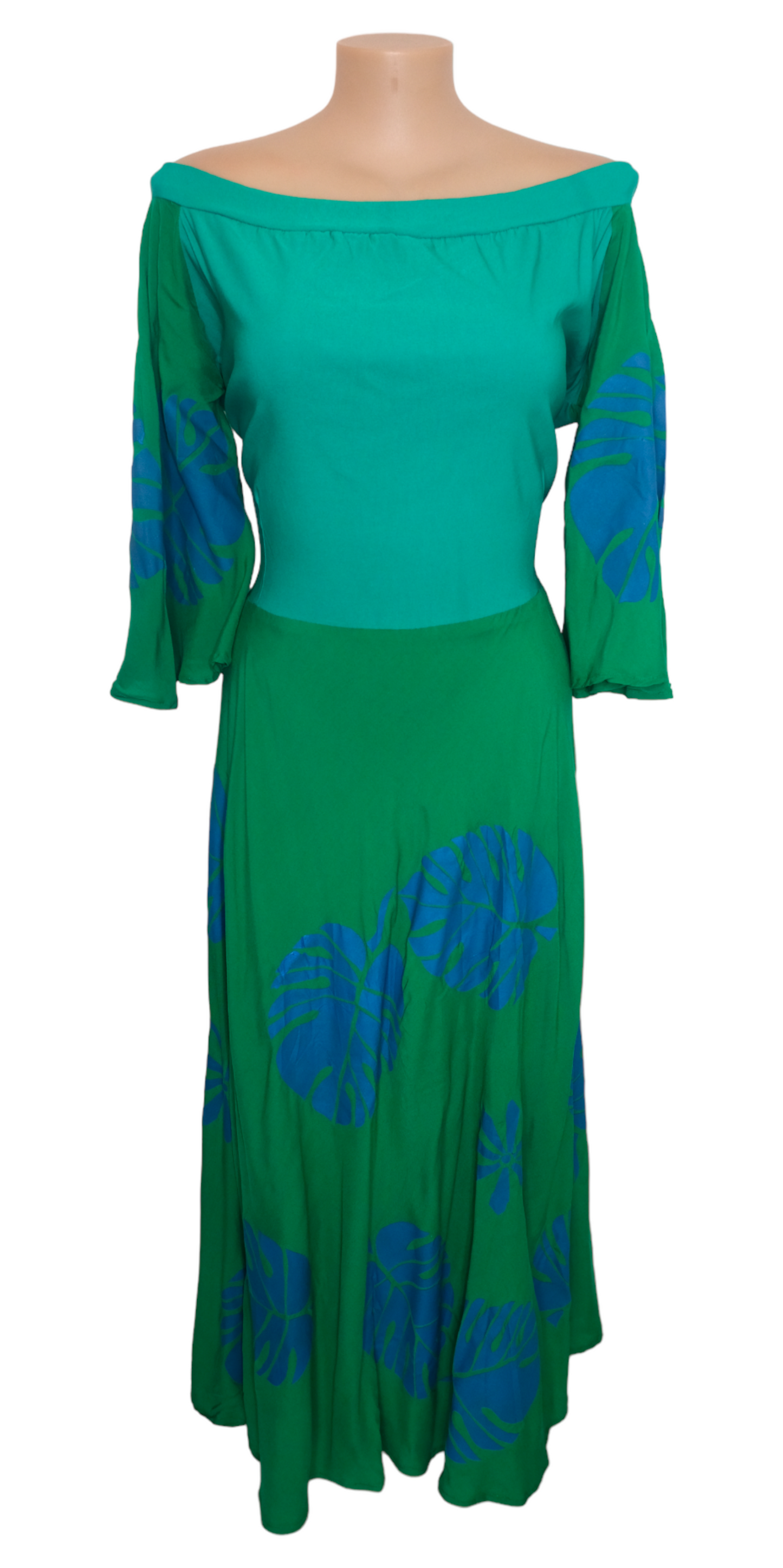 Eva Contrast Dress Green  - 24