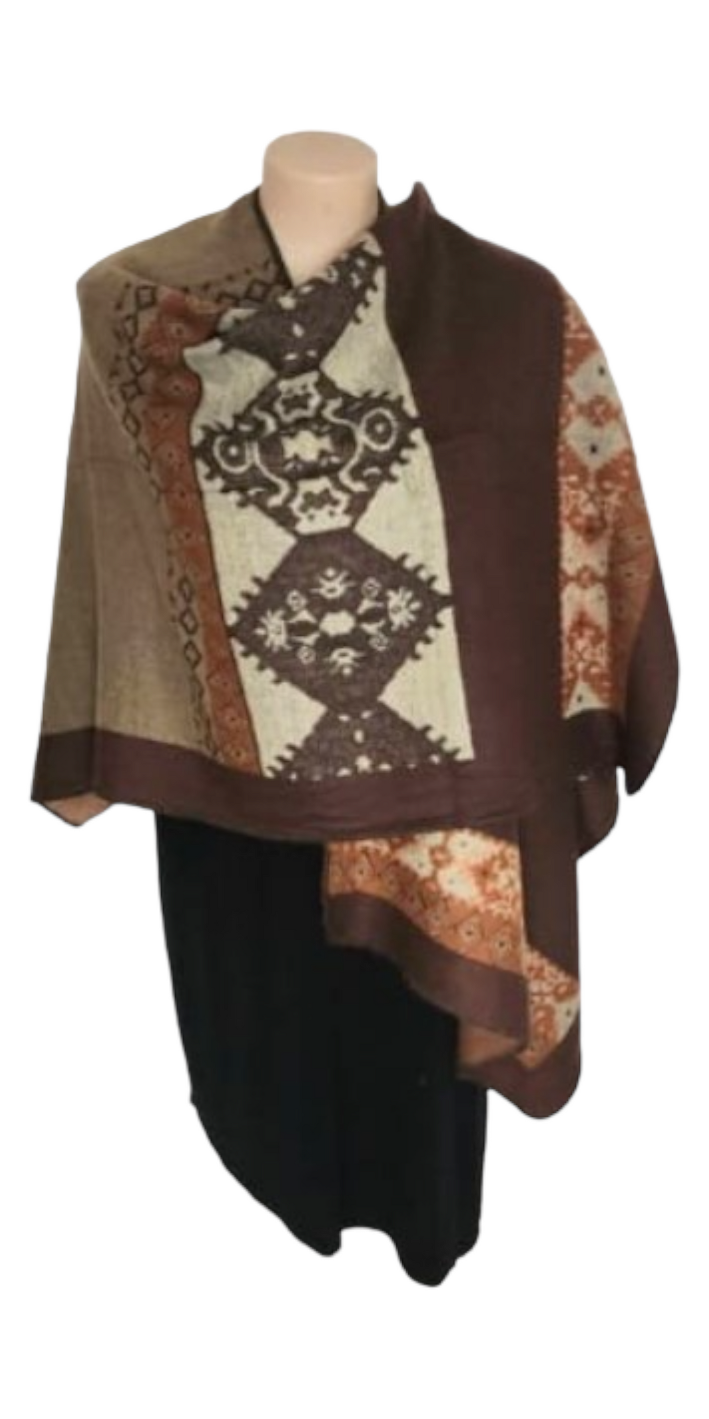 Sharz Large Shawl Wrap - Brown (One Size)