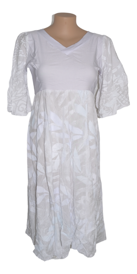 Eva Contrast Dress  White 16