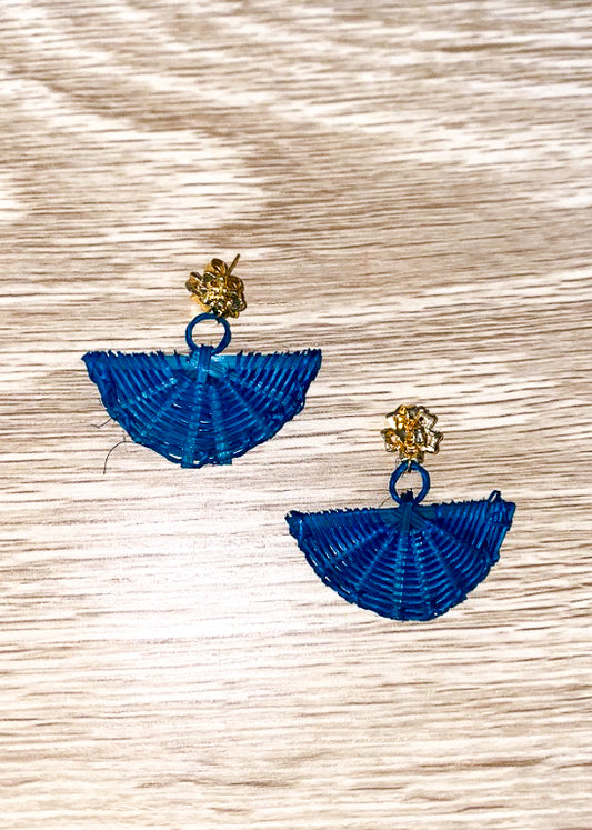Tiara Crescent Earrings Blue