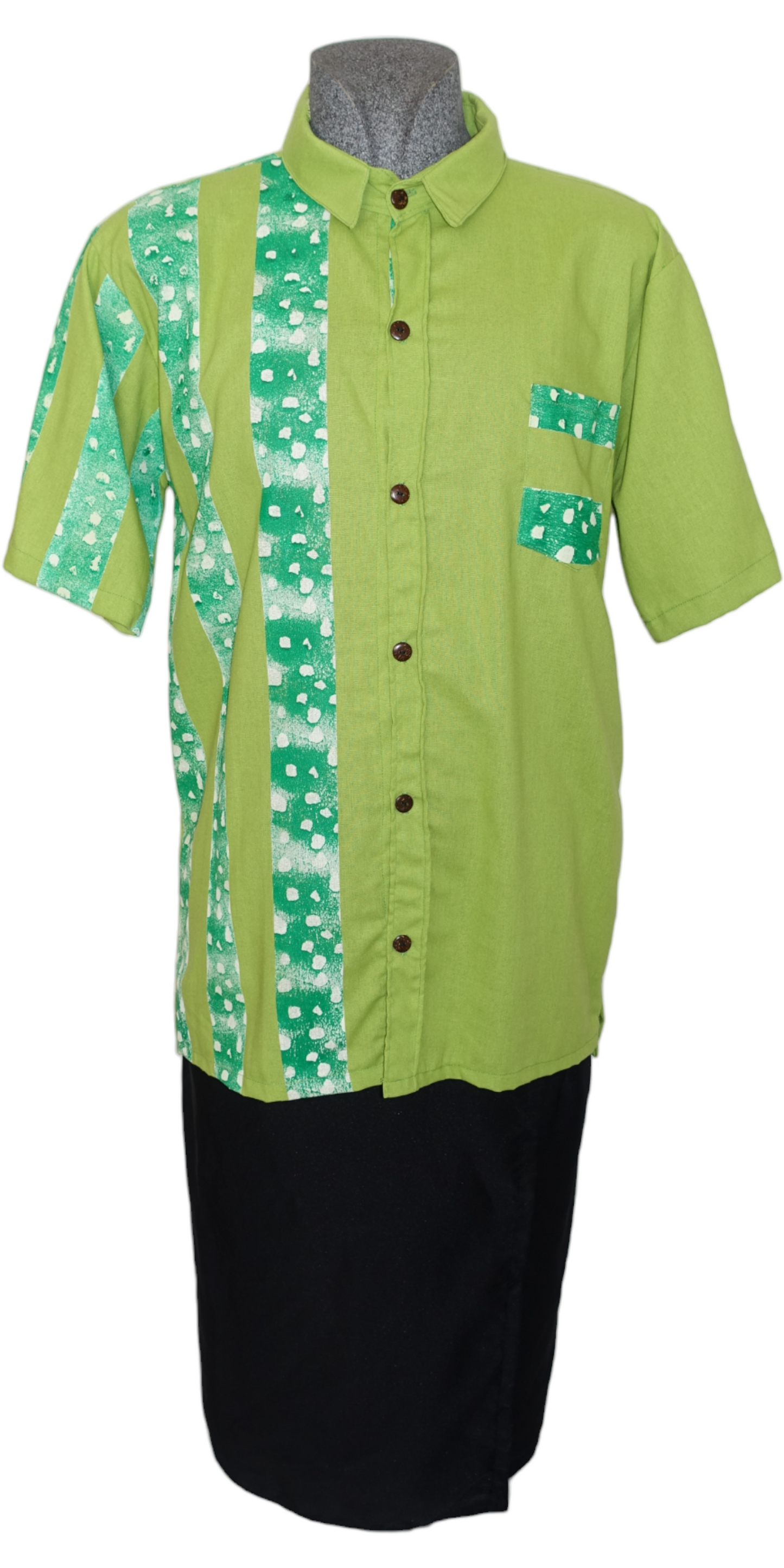 Mens Cotton Shirt Green (XL)